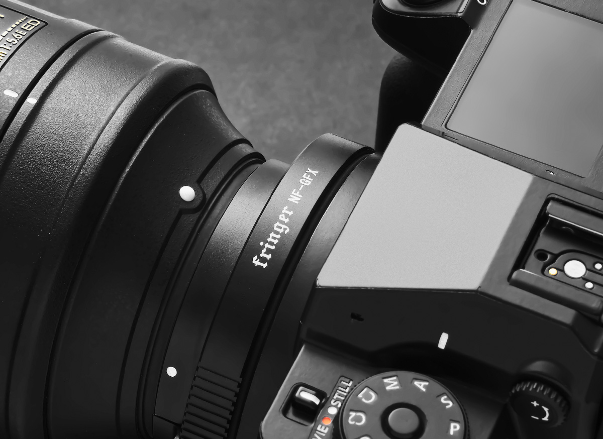 焦点工房／ニコンFレンズを富士フイルムGFXシリーズカメラに装着する電子マウントアダプター、Fringer「FR-NFTG1」を発売！